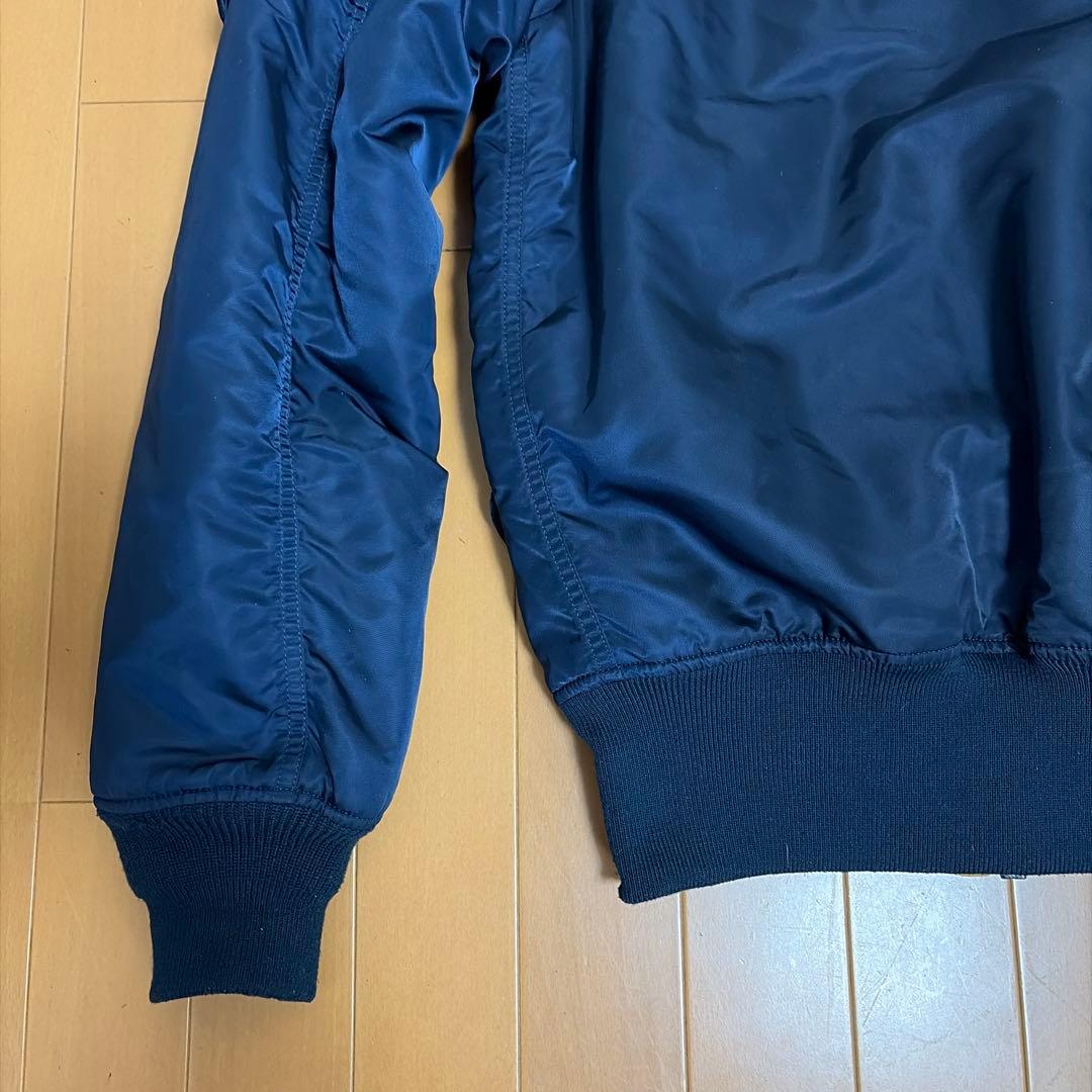 【美品】ALPHA MA-1フライトジャケット ネイビー M ブラッドチット