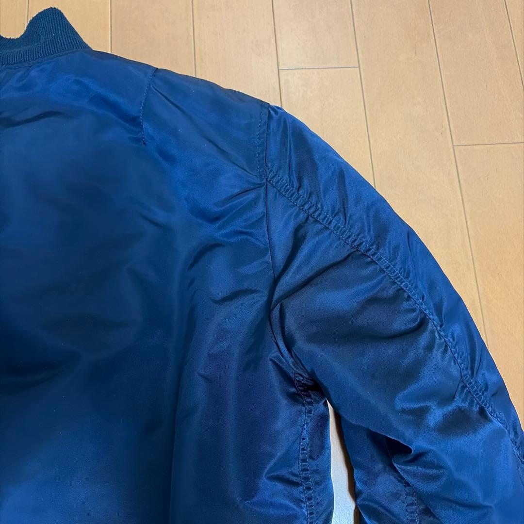 【美品】ALPHA MA-1フライトジャケット ネイビー M ブラッドチット
