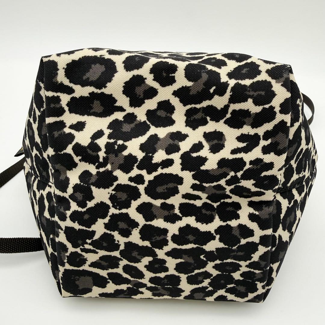 【極美品】エルベシャプリエ 2885F 舟型ショルダーバッグ S パンサーブラン