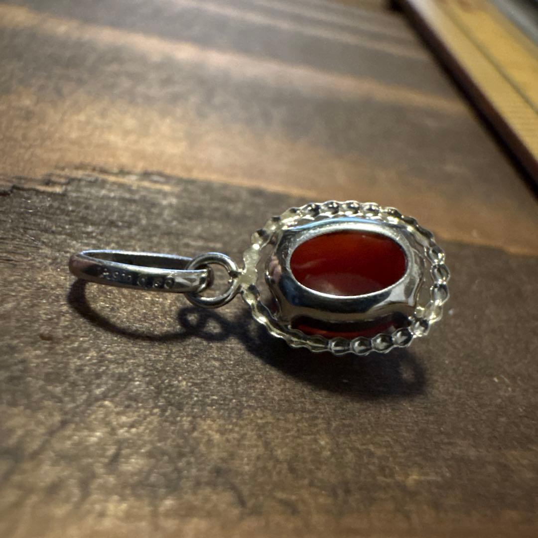 Pt900赤石ペンダントトップ