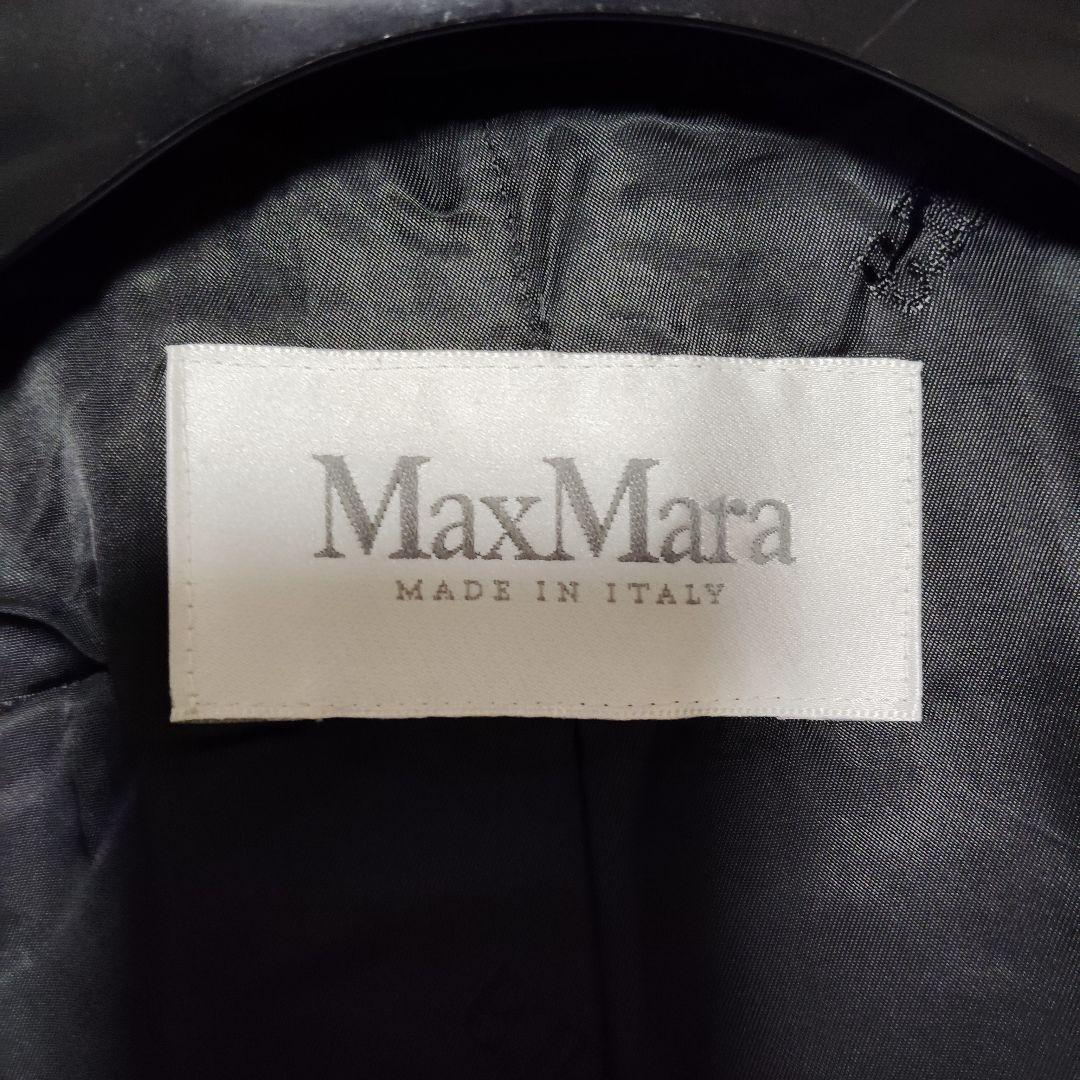 美品 MaxMara ロングコート カシミア 黒 フード 現行タグ S ロング丈