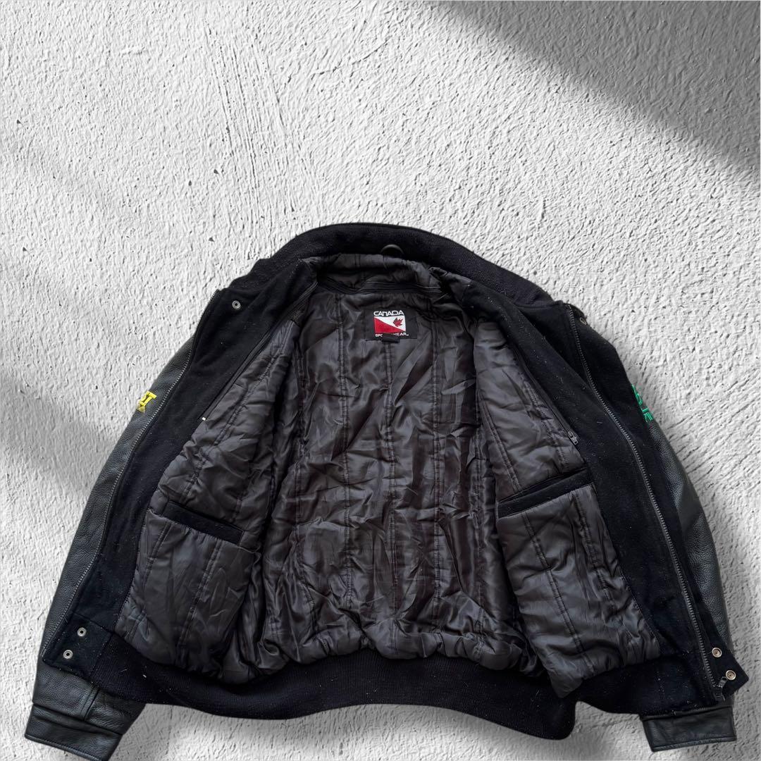  SPORTSWEARスタジャン企業系アワードジャケット袖革L古着