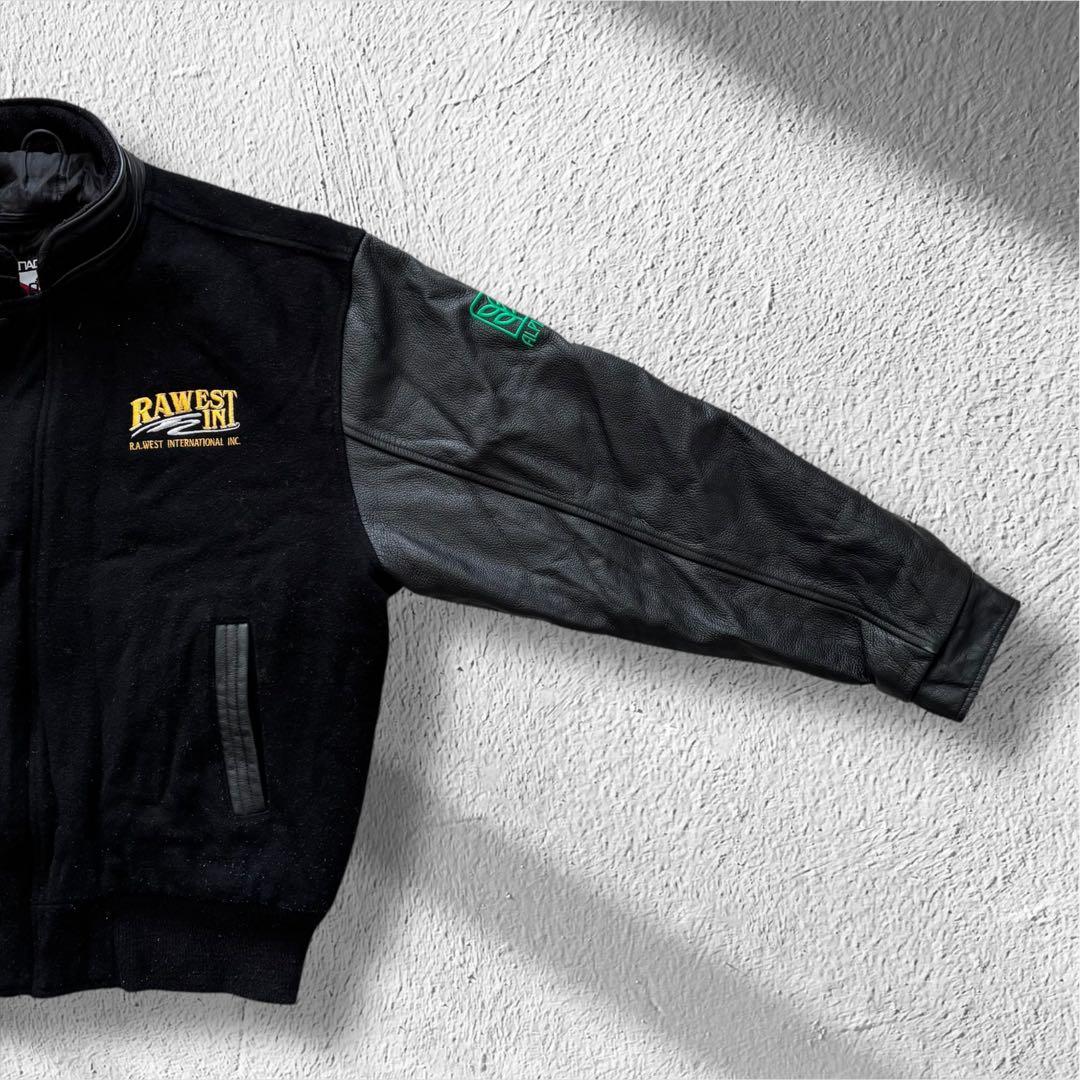  SPORTSWEARスタジャン企業系アワードジャケット袖革L古着