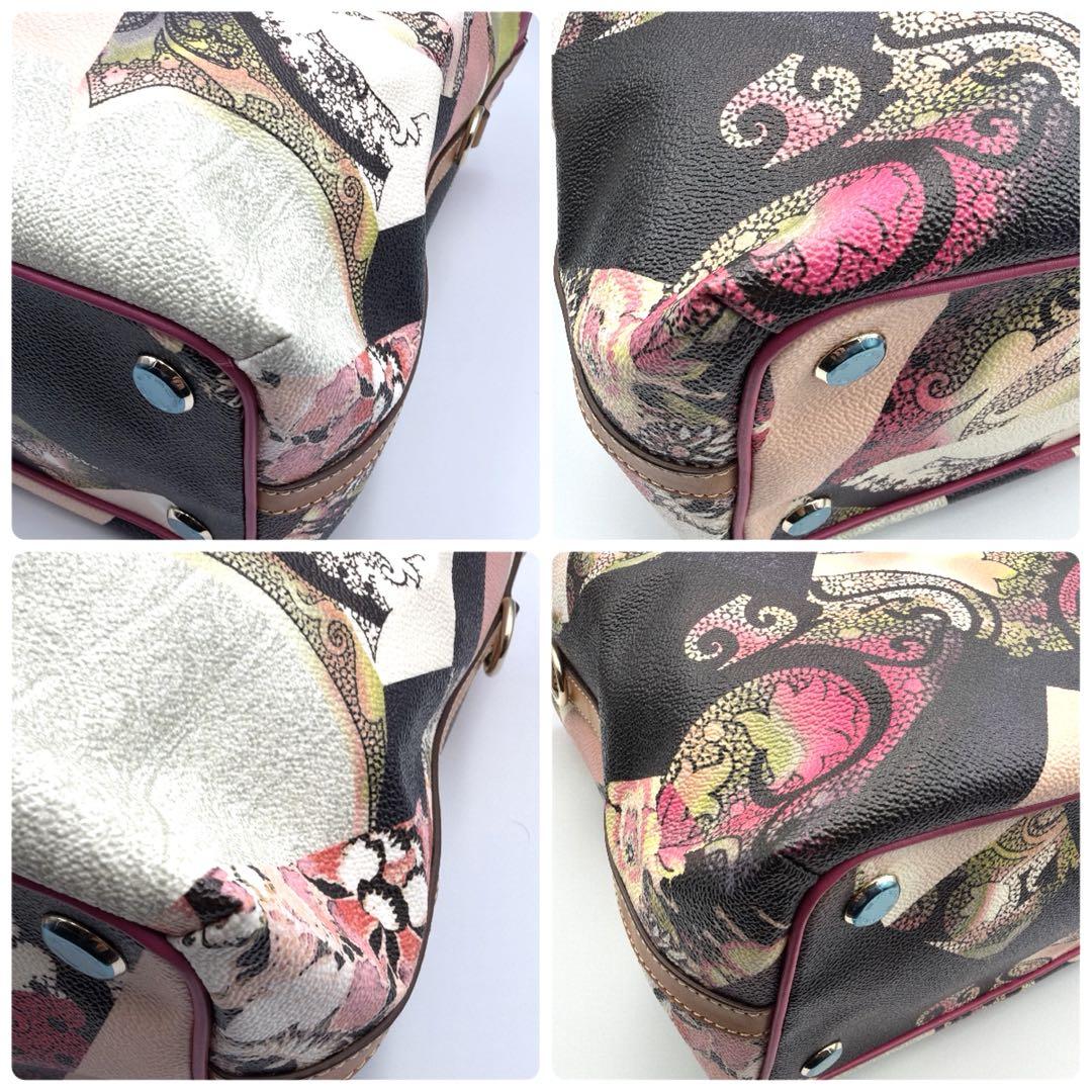 新品未使用 エトロ 2way トートバッグ ペイズリー ピンク 斜め掛 A4不可