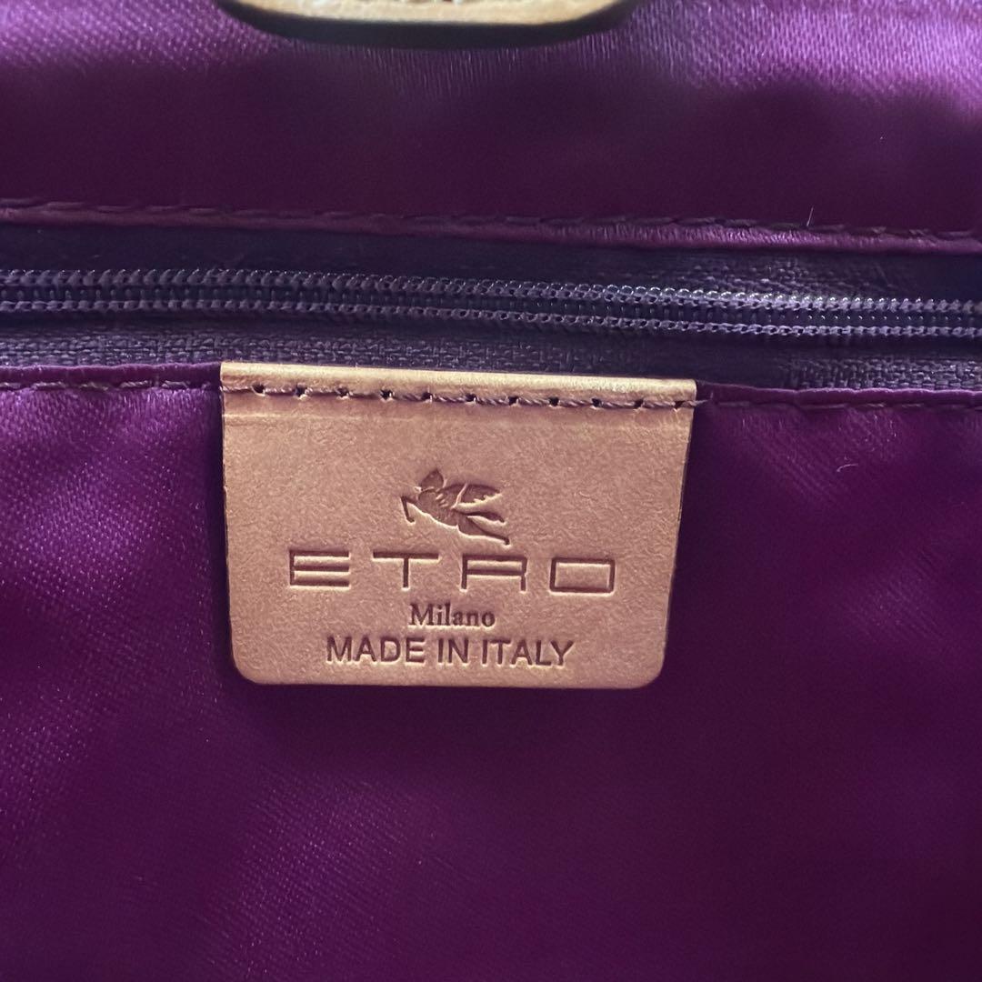 新品未使用 エトロ 2way トートバッグ ペイズリー ピンク 斜め掛 A4不可