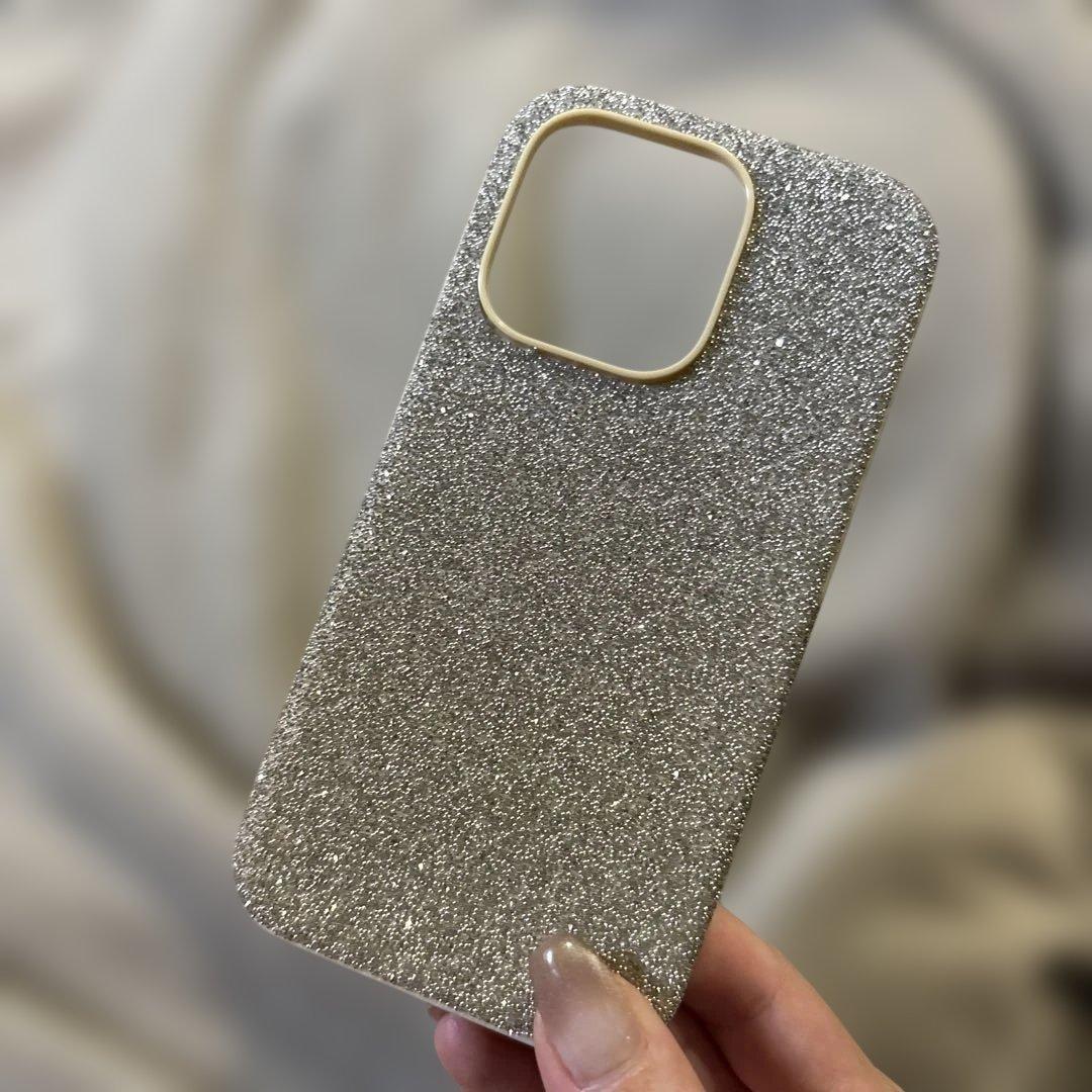 SWAROVSKI シルバー グリッターケース　iPhone14pro ケース