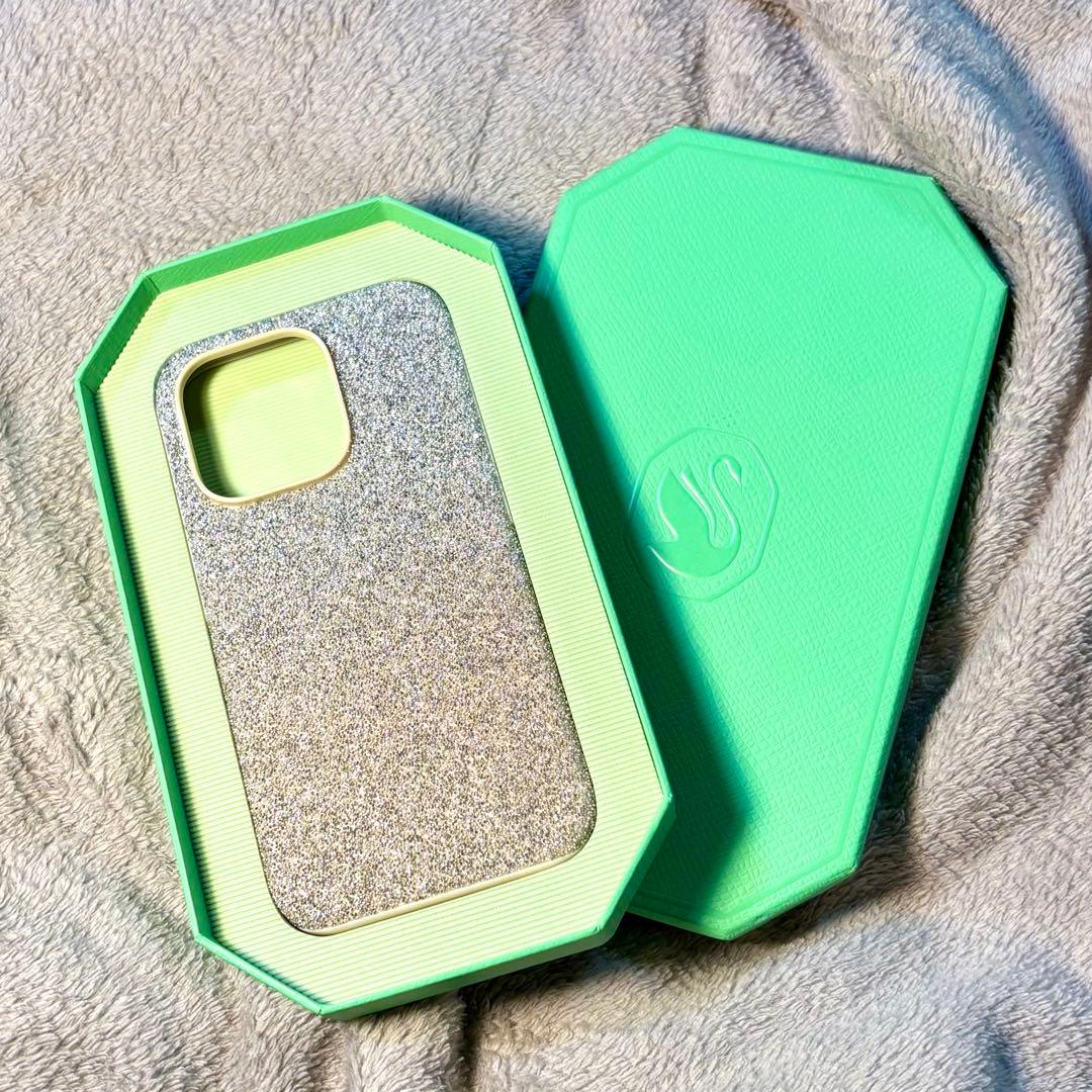 SWAROVSKI シルバー グリッターケース　iPhone14pro ケース