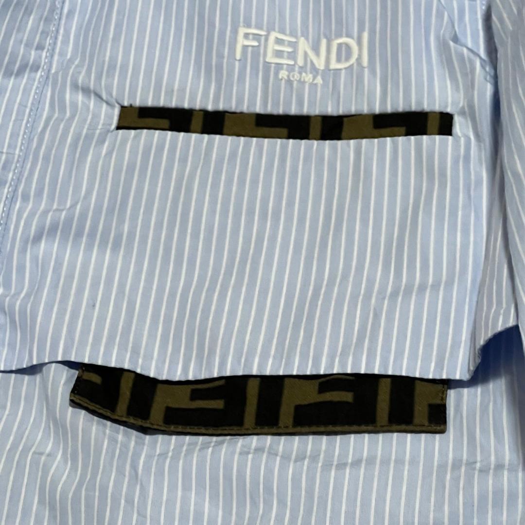 美品✨フェンディ キッズ ズッカ柄 長袖シャツ ストライプ 12A 152cm