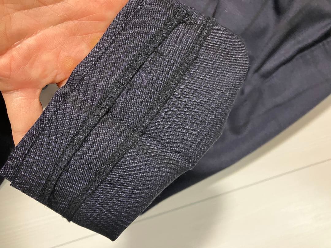 ピンクの猫ブリッラペルイルグスト　ダブルスーツチェック　紺　52