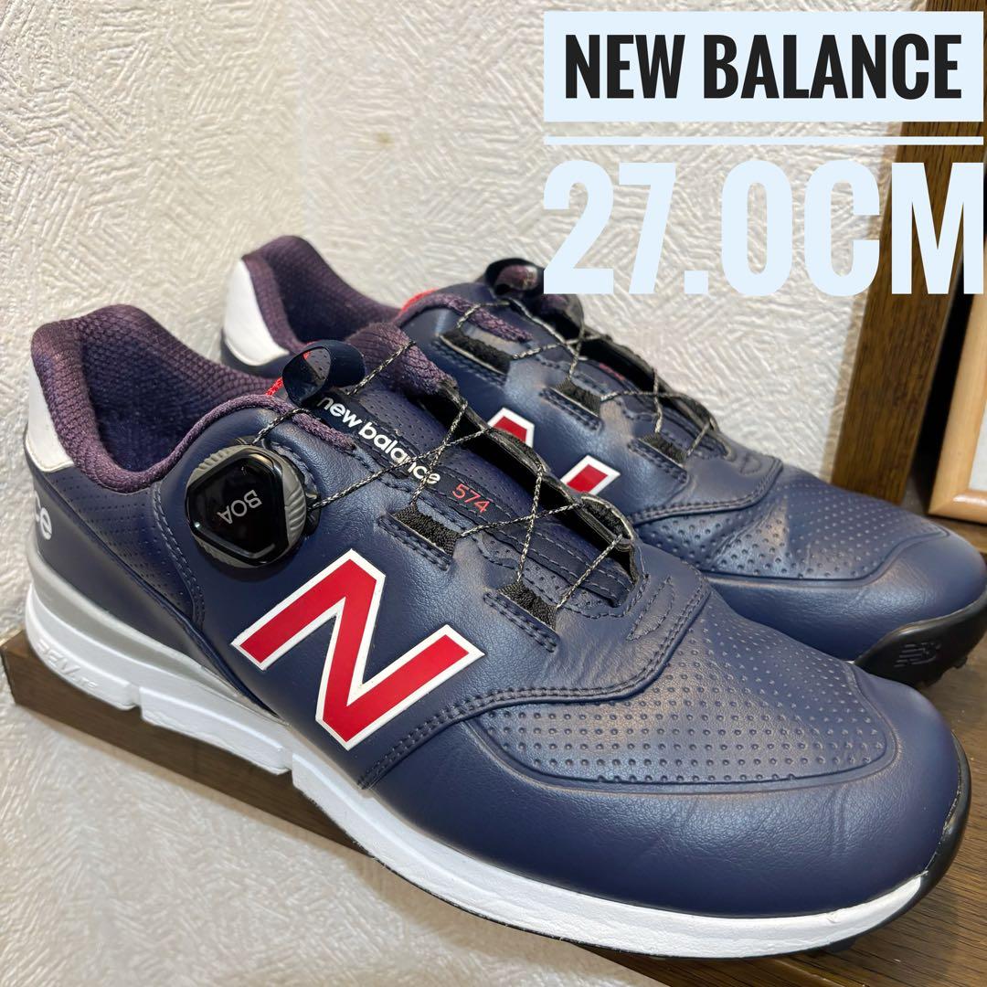極美品　NEW BALANCE MGB574T2 ゴルフシューズ　27 BOA
