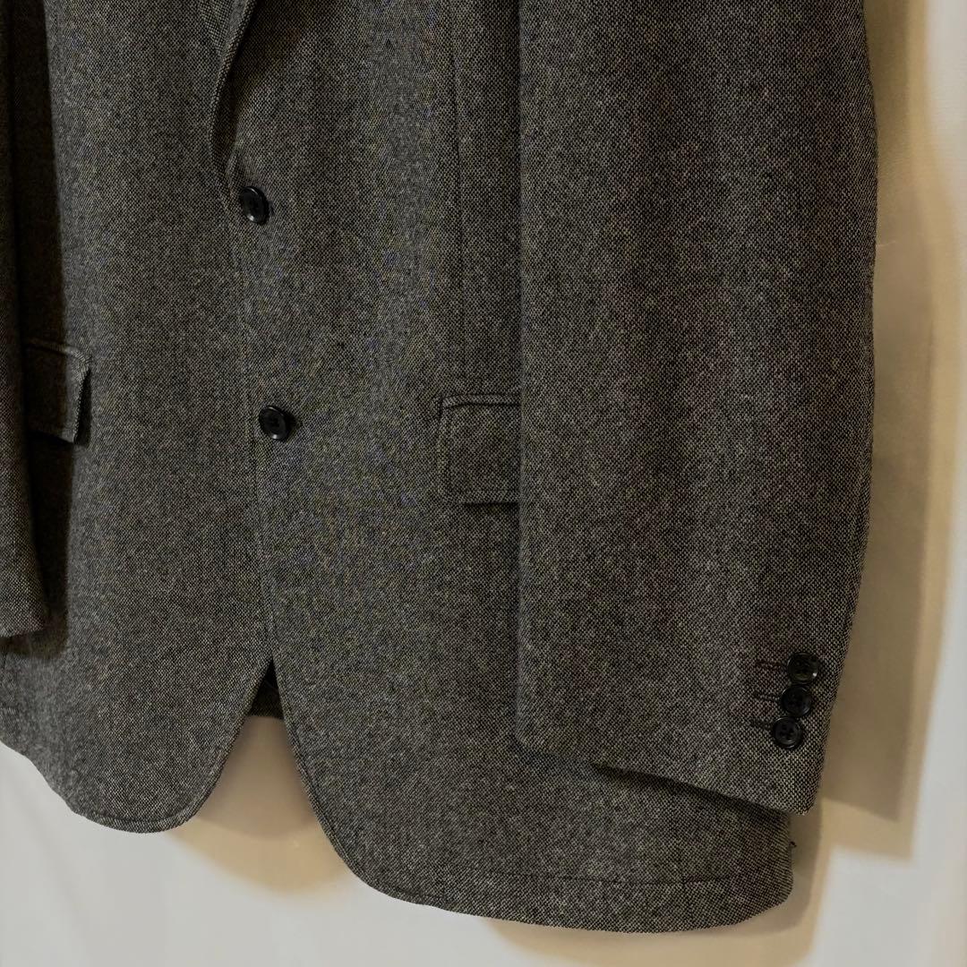 ★りゅうのすけ★【美品】尾州ツイード テーラードジャケット3L グレー系