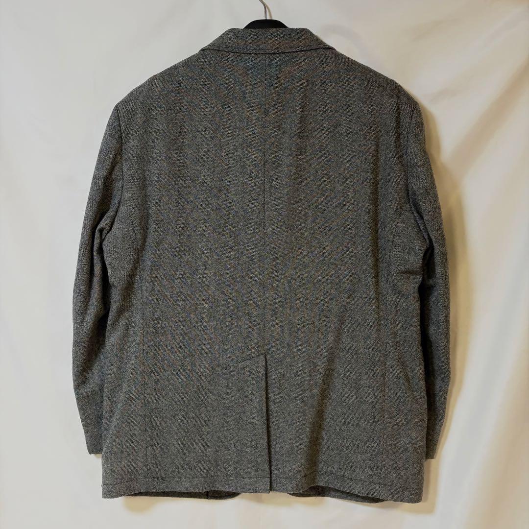 ★りゅうのすけ★【美品】尾州ツイード テーラードジャケット3L グレー系