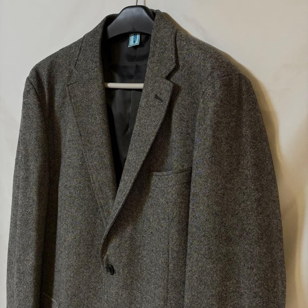 ★りゅうのすけ★【美品】尾州ツイード テーラードジャケット3L グレー系