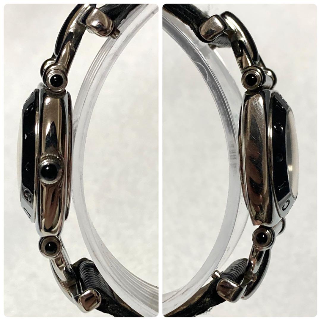 【新品電池/稼働】グッチ ホースビット 6300L 腕時計 シルバー 純正ベルト