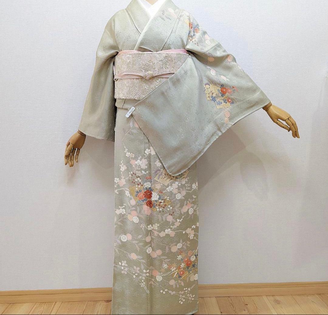 金彩加工刺繍入り 八掛共柄 訪問着5点フルセット