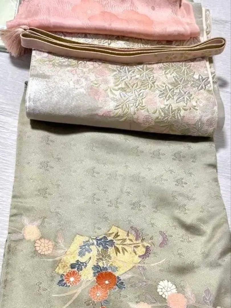 金彩加工刺繍入り 八掛共柄 訪問着5点フルセット