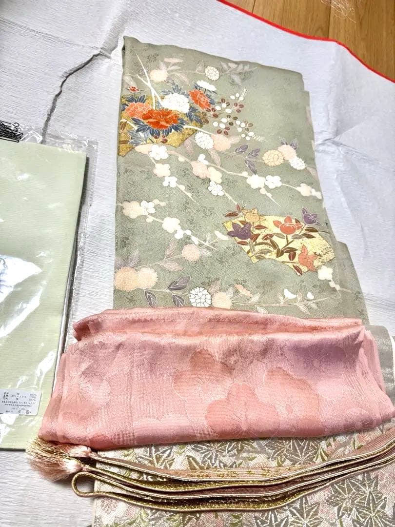 金彩加工刺繍入り 八掛共柄 訪問着5点フルセット