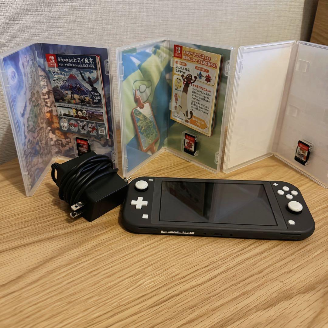 【Nintendo Switch Lite（グレー）】ソフト3本セット