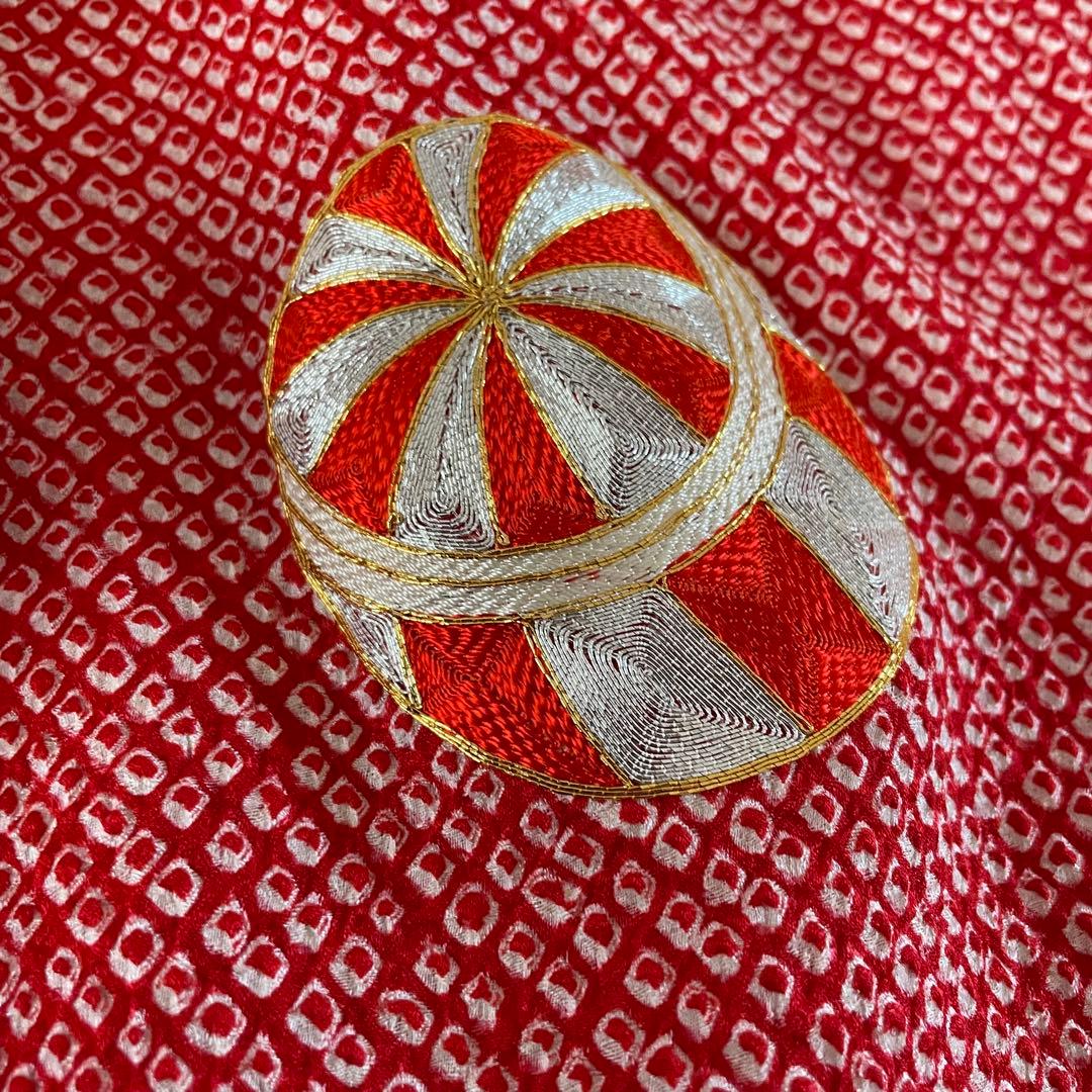 七五三　7歳　8歳　正絹　総絞りのお着物セット