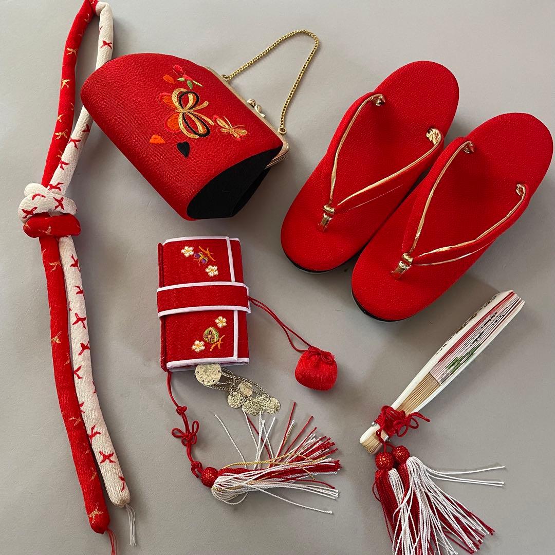 七五三　7歳　8歳　正絹　総絞りのお着物セット