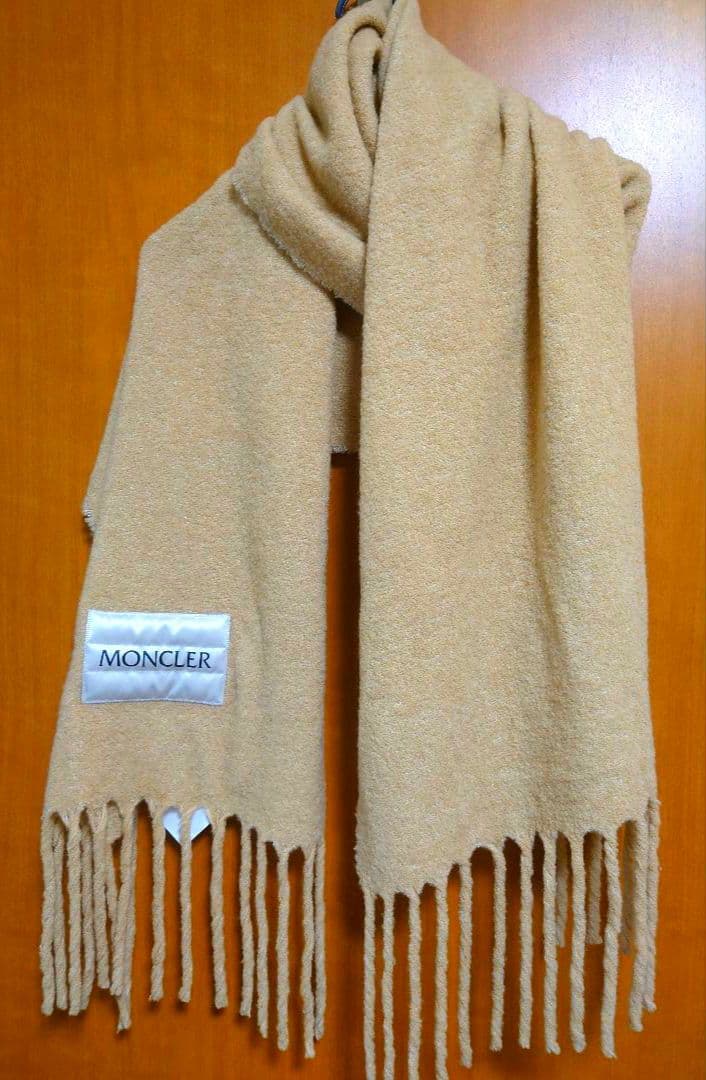 【MONCLER】ストール フリンジ付 QRコード付【美品】正規品　3日間値下げ