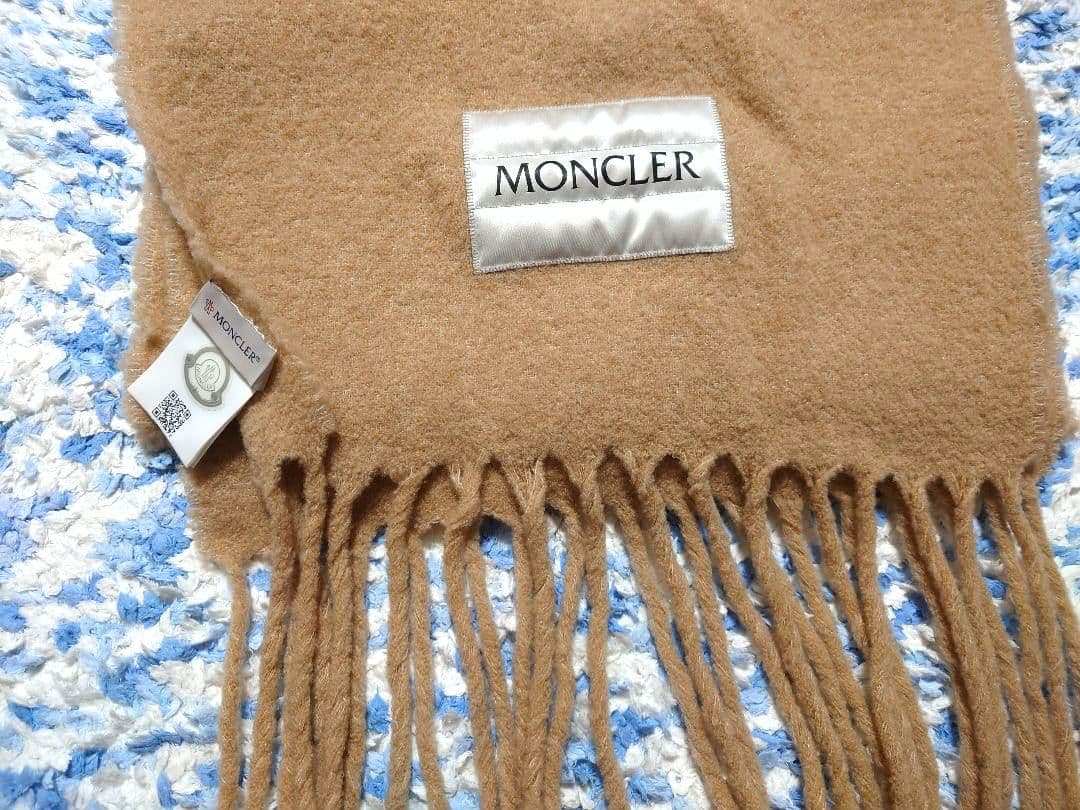 【MONCLER】ストール フリンジ付 QRコード付【美品】正規品　3日間値下げ
