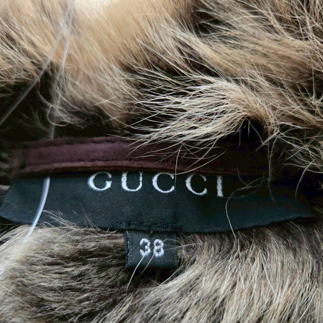 【GUCCI グッチ】 ムートンファージャケット 38 羊革 伊製 レディース