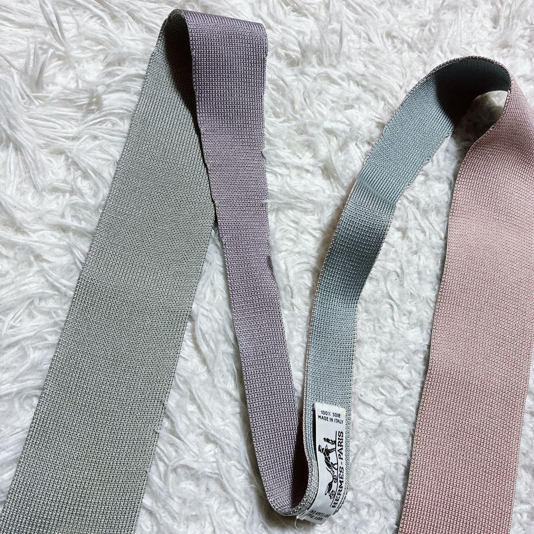 v8 ⭐️エルメス HERMES ニットタイ 4WAY Hロゴ刺繍
