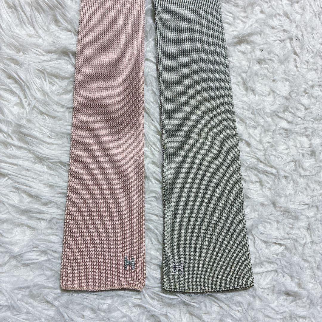 v8 ⭐️エルメス HERMES ニットタイ 4WAY Hロゴ刺繍