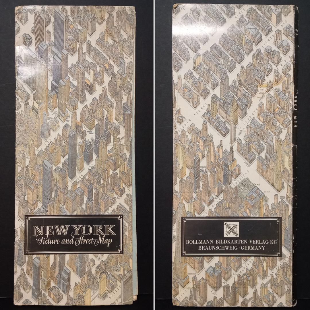 ニューヨーク 地図 超細密 鳥瞰図 マンハッタン ミッドタウン 1963ボルマン