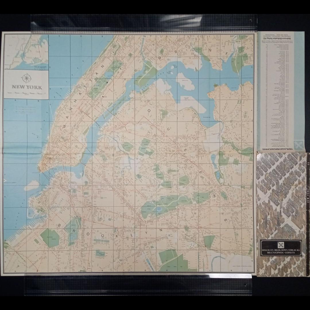 ニューヨーク 地図 超細密 鳥瞰図 マンハッタン ミッドタウン 1963ボルマン