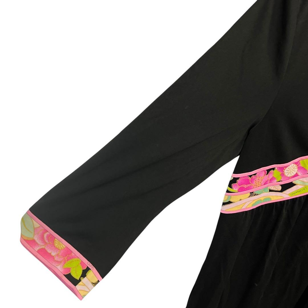 LEONARD FASHION カンカン クロスデザイン ワンピース トリム