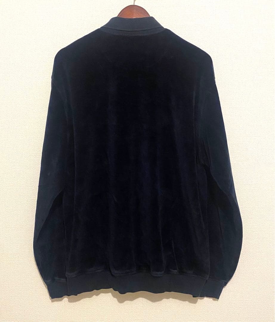 90s SAVILE ROW ベロア ポロシャツ NAVY SIZE M