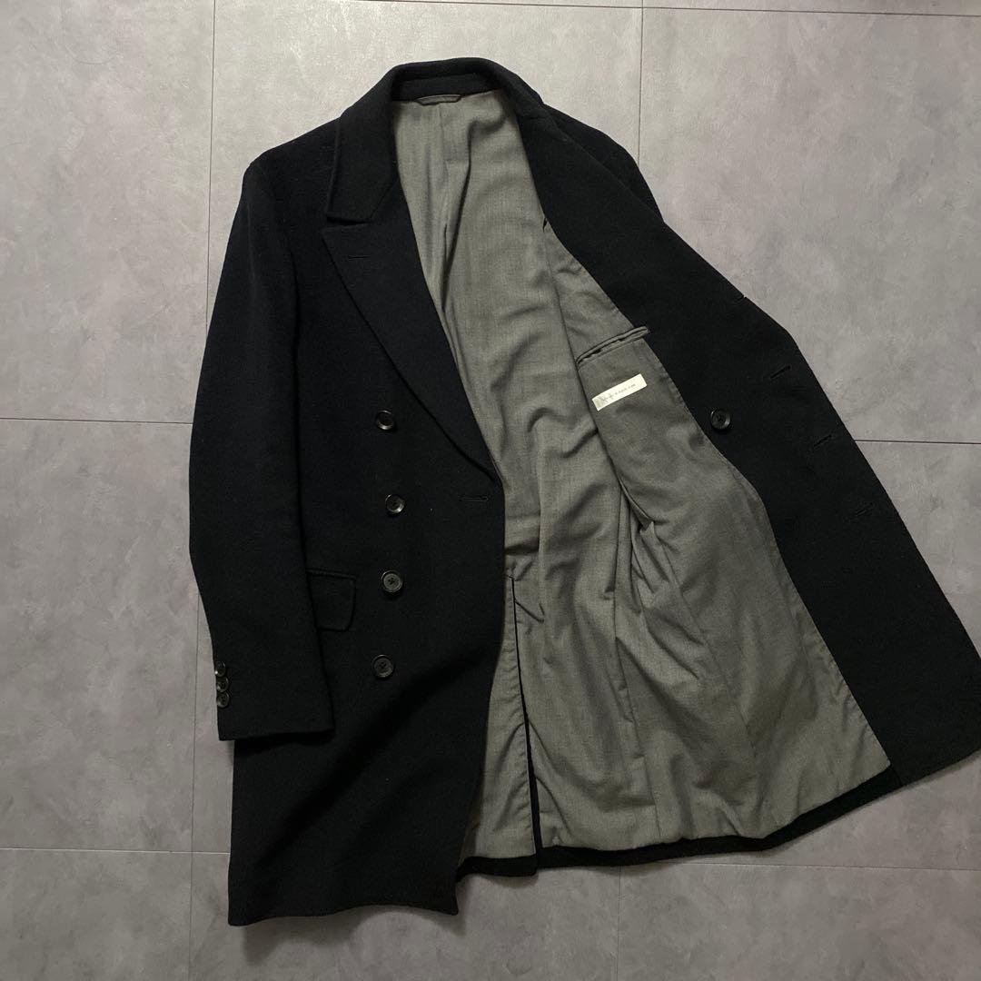 archive ダブル チェスターコート カシミヤ混 black M