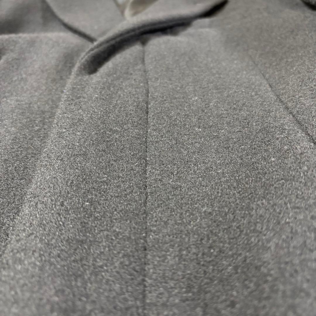 タケオキクチ チェスターコート ベロア襟 カシミヤ混 L相当 ブラック