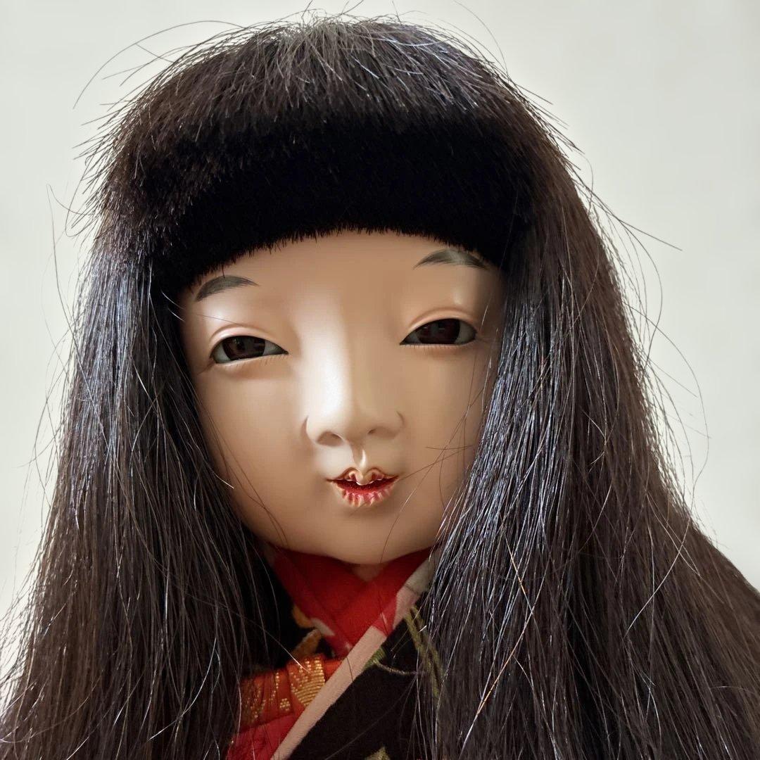 藤村明光作市松人形 伝統的な和装 黒髪