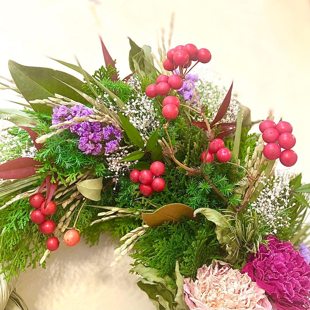 ⚠️専用品⚠️ 自然素材 のみ 大輪 芍薬 しめ飾り 凛 絢爛豪華 しめ縄 縁起物