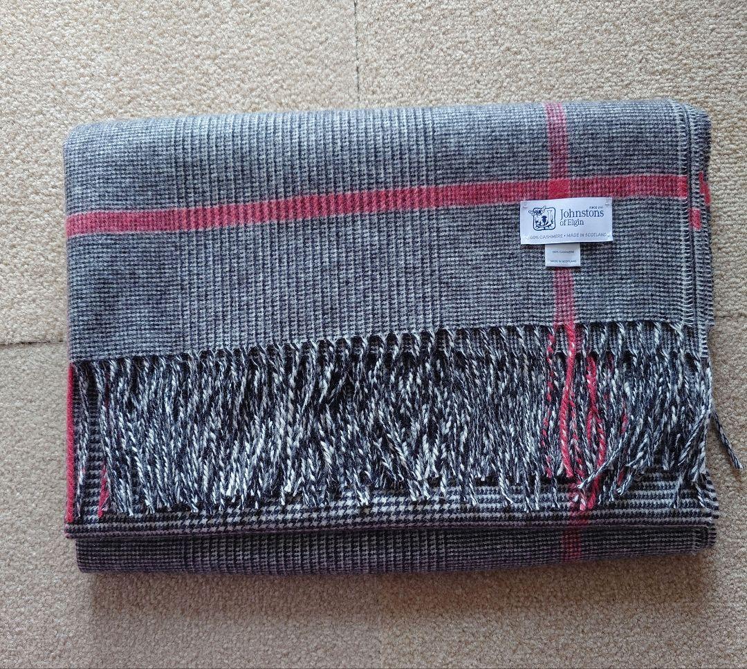 Johnstons ジョンストンズ 大判 カシミヤ ストール チェック