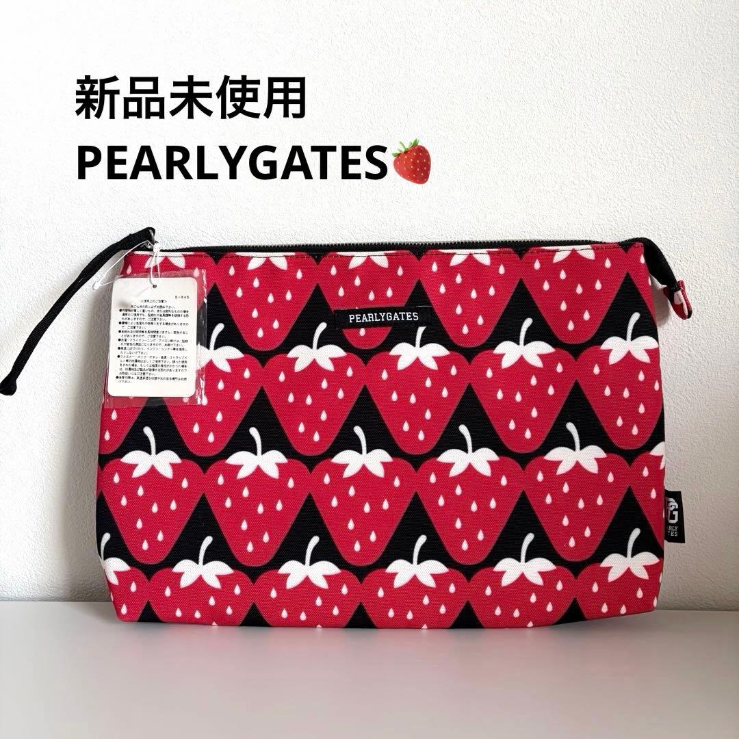 【新品未使用】PEARLY GATES イチゴ柄クラッチバッグ