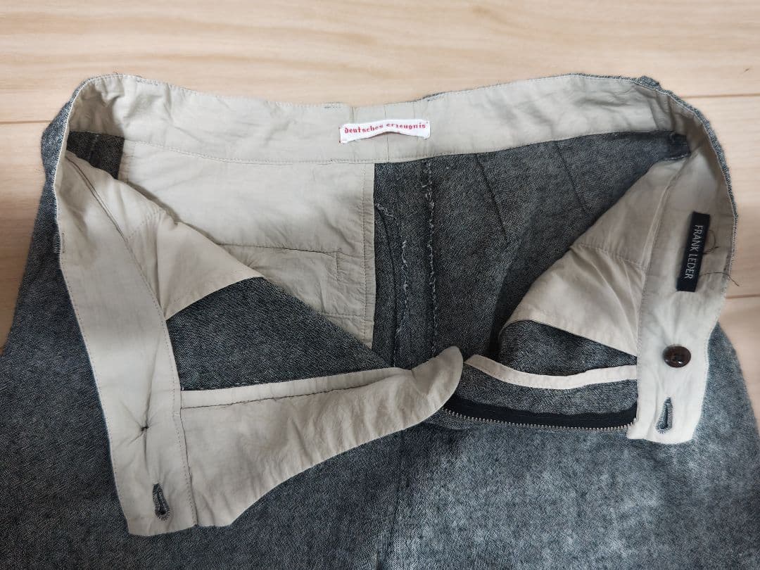 パンツ FRANK LEDER GREY LINEN 2TUCK TROUSERS