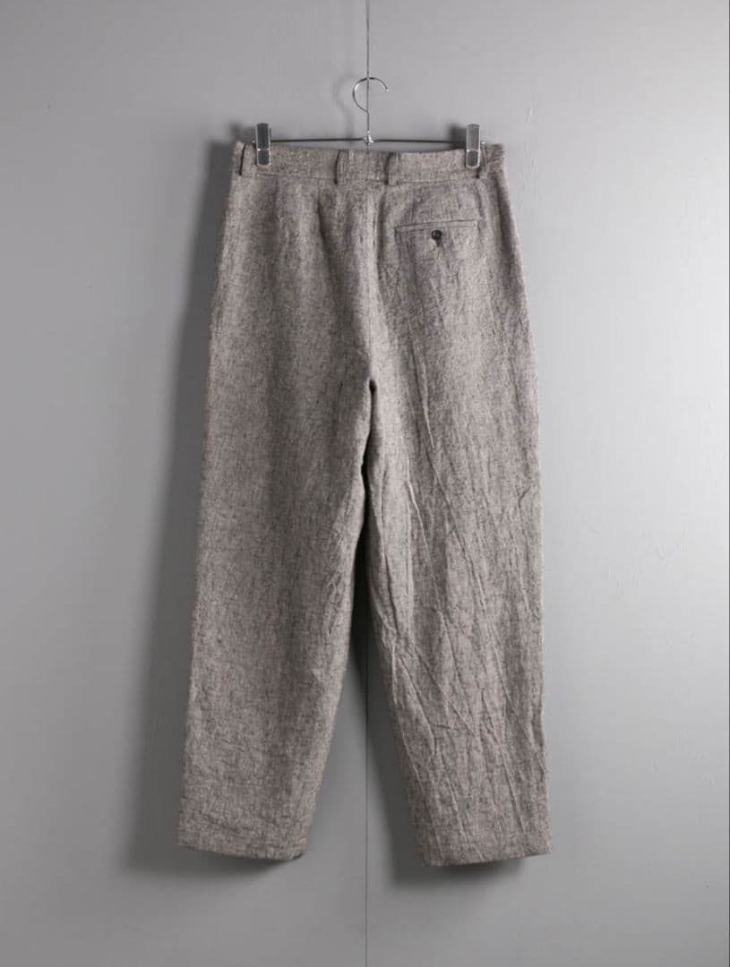 パンツ FRANK LEDER GREY LINEN 2TUCK TROUSERS