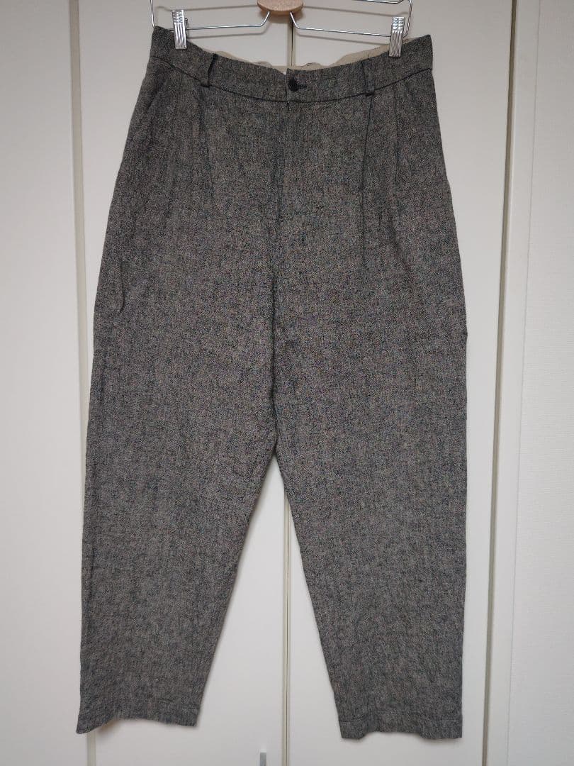 パンツ FRANK LEDER GREY LINEN 2TUCK TROUSERS