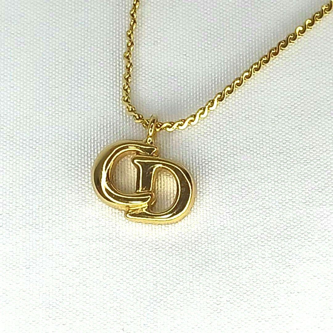 ​【美品/刻印有】Christian Diorネックレス CDロゴ ゴールド希少
