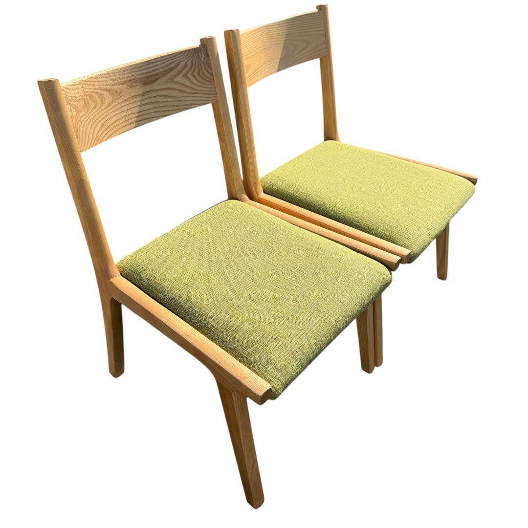 【北欧風：美品】ダイニングチェア　ローチェア　グリーン セット販売　①
