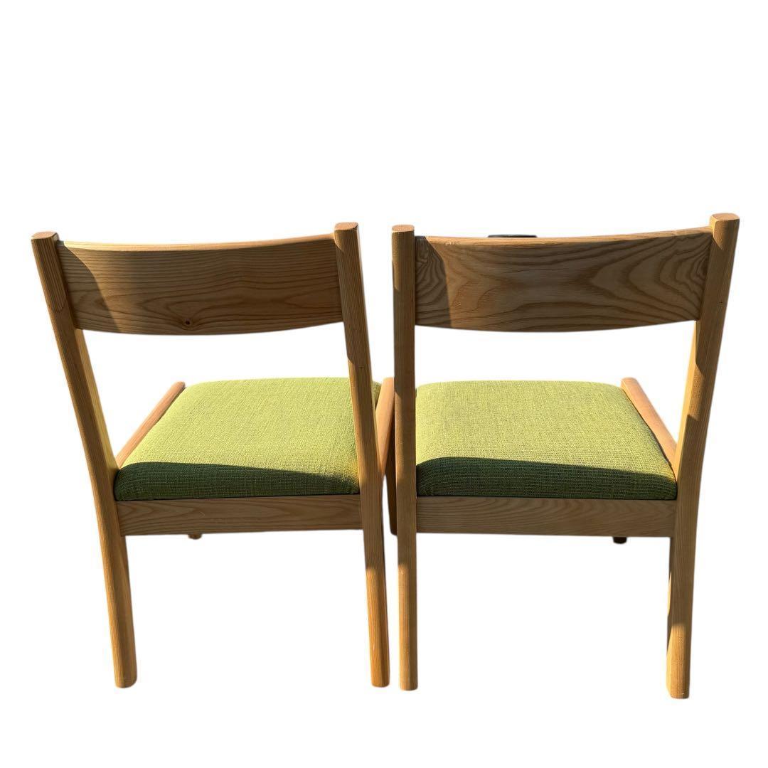 【北欧風：美品】ダイニングチェア　ローチェア　グリーン セット販売　①