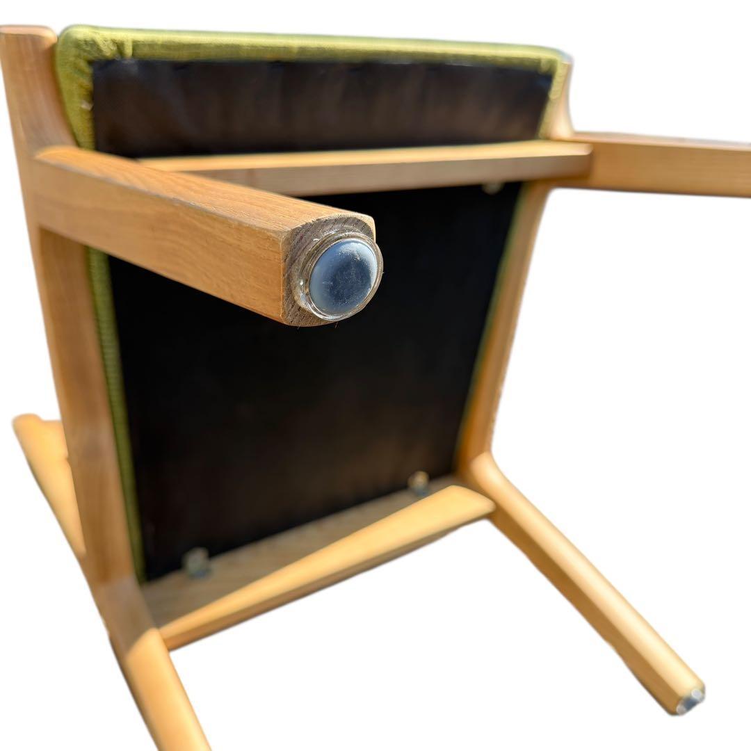 【北欧風：美品】ダイニングチェア　ローチェア　グリーン セット販売　①