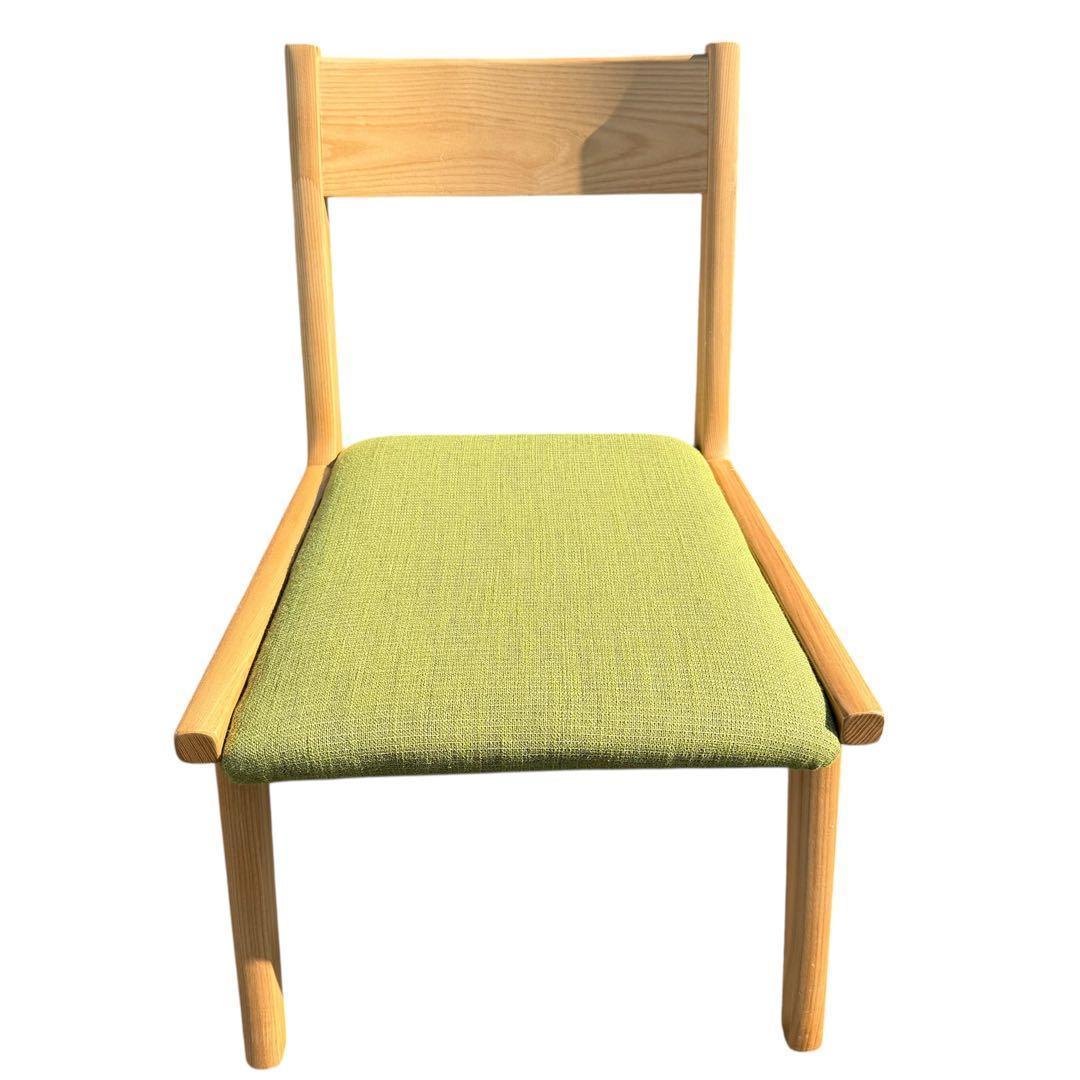 【北欧風：美品】ダイニングチェア　ローチェア　グリーン セット販売　①