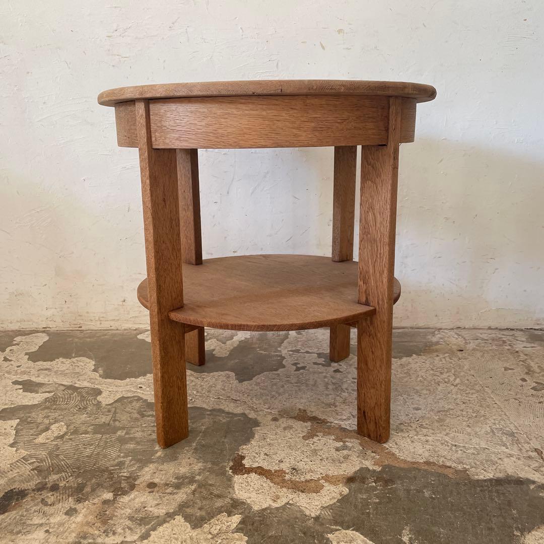 ビンテージ　ラウンドサイドテーブル ローテーブル　コーヒーテーブル　剥離