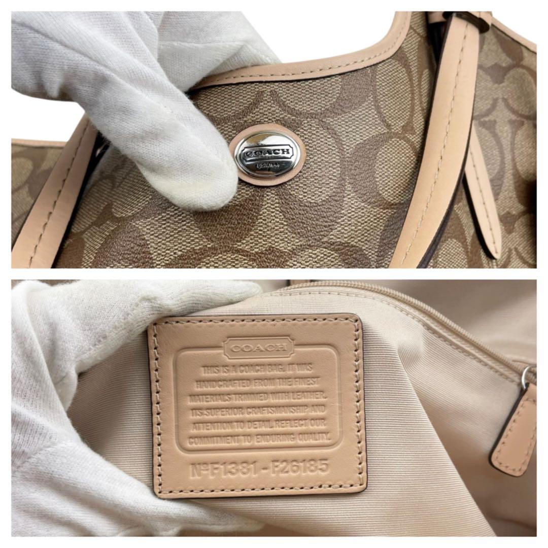 極美品　COACH コーチ ショルダーバッグ PVC シグネチャー 26185