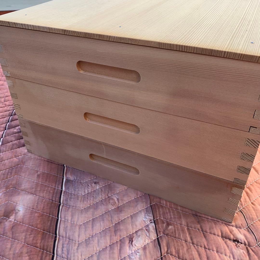 番重　御餅箱　フタ付き 3段　お餅　和菓子　食品　収納　保管